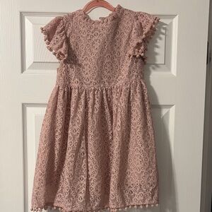 Charming Pink Lace Kids Dress